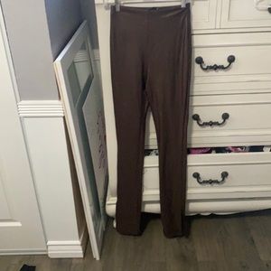 brown leather pants